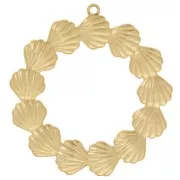 Pendentifs couronne de coquillages 35 mm - Acier inoxydable 304L Doré x2