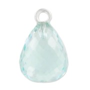 Pendentif goutte facettée 13x10 mm imitation gemme - Argent 925 - Hydro Aquamarine|raw }}