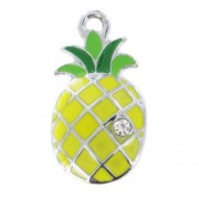 Breloque ananas résine époxy 28 mm Jaune/Strass Crystal x1|raw }}
