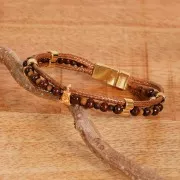 Fermoir aimanté 17x8 mm pour lacet 6 mm Doré à l'or fin x1