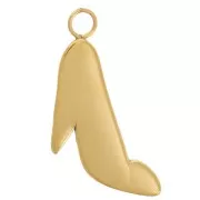 Breloque chaussure Escarpin - 16x11 mm - Acier inoxydable 304L Doré x1