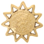 Breloque soleil bombé martelé 15 mm - Acier inoxydable 304L Doré x1|raw }}