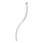 Pendentif tube twisté 51 mm Placage Argent fin vieilli x1