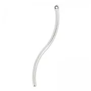 Pendentif tube twisté 51 mm Placage Argent fin vieilli x1