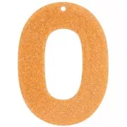 Pendentif ovale évidé en acrylique 47x34 mm - Pailleté orange x1