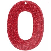 Pendentif ovale évidé en acrylique 47x34 mm - Pailleté rouge x1|raw }}