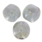 Perles en verre tchèque rondes  4 mm Vert de gris marbré x50