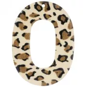 Pendentif ovale évidé 47x34 mm en acrylique - Guépard Marron - Noir x1