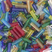 Preciosa Perles rocailles tubes 6.5x2 mm - Mix Transparent Multicolore x20g|raw }}