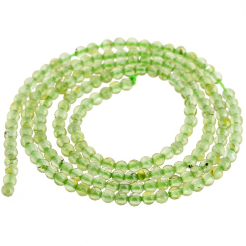 Perles rondes 2 mm pierre gemme - Peridot x38cm