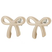 Clous d'oreilles noeud 15x17 mm en acétate - Moka x2