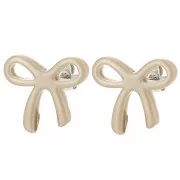 Clous d'oreilles noeud 15x17 mm en acétate - Moka x2