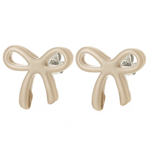 Clous d'oreilles noeud 15x17 mm en acétate - Moka x2