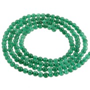 Perles rondes 2 mm pierre gemme teintée - Onyx vert x37cm