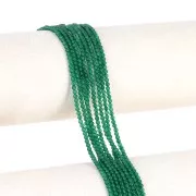 Perles rondes 2 mm pierre gemme teintée - Onyx vert x37cm