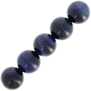 Perles rondes 10 mm pierre gemme - Oeil de Faucon x5|raw }}