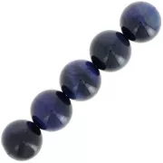 Perles rondes 10 mm pierre gemme - Oeil de Faucon x5