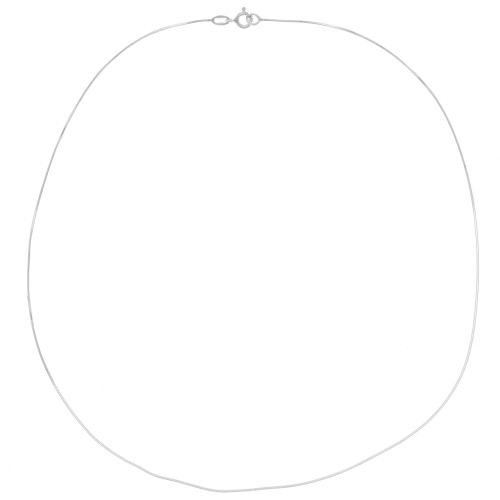 Collier maille Serpentine carré 0.65 mm - Argent 925 x42cm