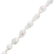 Perles d'eau douce baroques irrégulières 19x14 mm - Grade AA - Blanc x1