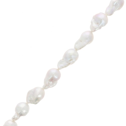 Perles d'eau douce baroques irrégulières 19x14 mm - Grade AA - Blanc x1
