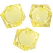 Perles carrées facettées 10 mm en acrylique transparent - Jaune clair x10|raw }}