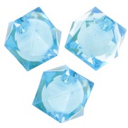 Perles carrées facettées 10 mm en acrylique transparent - Bleu ciel x10|raw }}