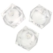 Perles carrées facettées 8 mm en acrylique transparent - Transparent x20|raw }}
