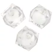 Perles carrées facettées 8 mm en acrylique transparent - Transparent x20