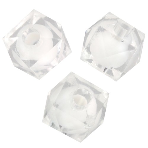Perles carrées facettées 8 mm en acrylique transparent - Transparent x20