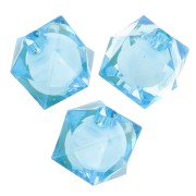 Perles carrées facettées 8 mm en acrylique transparent - Bleu ciel x20