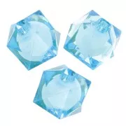 Perles carrées facettées 8 mm en acrylique transparent - Bleu ciel x20