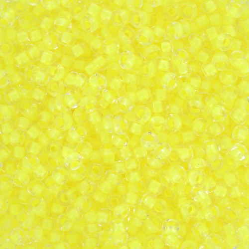 Preciosa Perles rocailles 11/0 - 2 mm - Crystal Neon Yellow Lined x20g