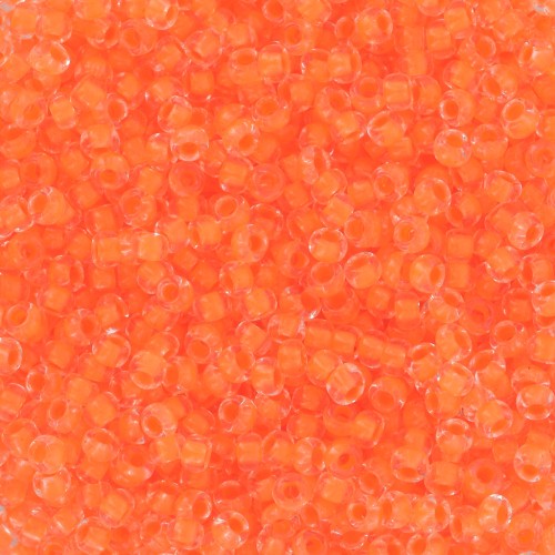 Preciosa Perles rocailles 11/0 - 2 mm - Crystal Neon Orange Lined x20g