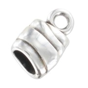 Embout rayé pour Mini Regaliz 7x4 mm Placage Argent fin vieilli x1|raw }}