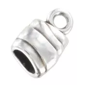 Embout rayé pour Mini Regaliz 7x4 mm Placage Argent fin vieilli x1