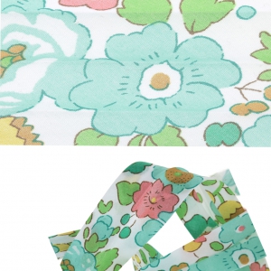 Biais en tissu Liberty - Betsy - Aqua x1m