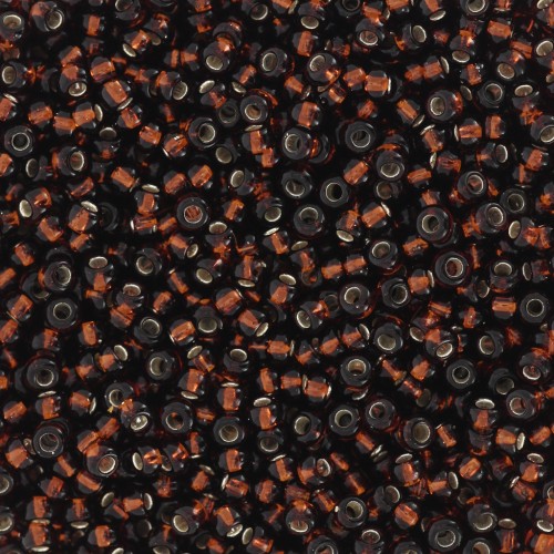 Preciosa Perles rocailles  11/0 - 2 mm - Dark Topaz Silver Lined x20g