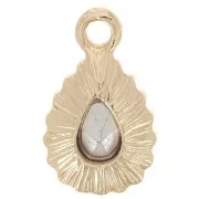 Pendentif goutte en verre facetté 13x8mm - Doré - Topaz x1