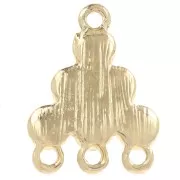 Pendentif chandelier 18x13.5 mm avec cabochons en verre - Olive - Doré x1