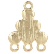 Pendentif chandelier 18x13.5 mm avec cabochons en verre - Noir - Doré x1