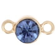 Intercalaire 4 mm en verre facetté - Doré - Bleu clair x1|raw }}