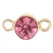 Intercalaire 4 mm en verre facetté - Doré - Rose x1