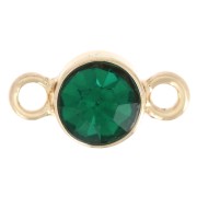 Intercalaire 4 mm en verre facetté - Doré -  Vert émeraude x1|raw }}