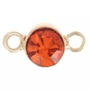 Intercalaire 4 mm en verre facetté - Doré - Orange x1