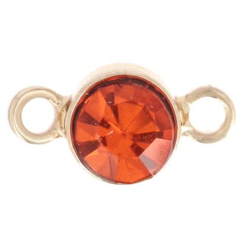 Intercalaire 4 mm en verre facetté - Doré - Orange x1