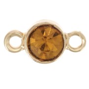 Intercalaire 4 mm en verre facetté - Doré - Topaz x1