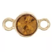 Intercalaire 4 mm en verre facetté - Doré - Topaz x1