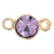 Intercalaire 4 mm en verre facetté - Doré - Lilas x1|raw }}