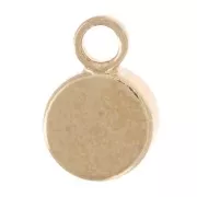 Breloque ronde 4 mm verre facetté - Doré - Orange x1