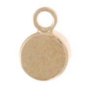 Breloque ronde 4 mm verre facetté - Doré - Vert foncé x1